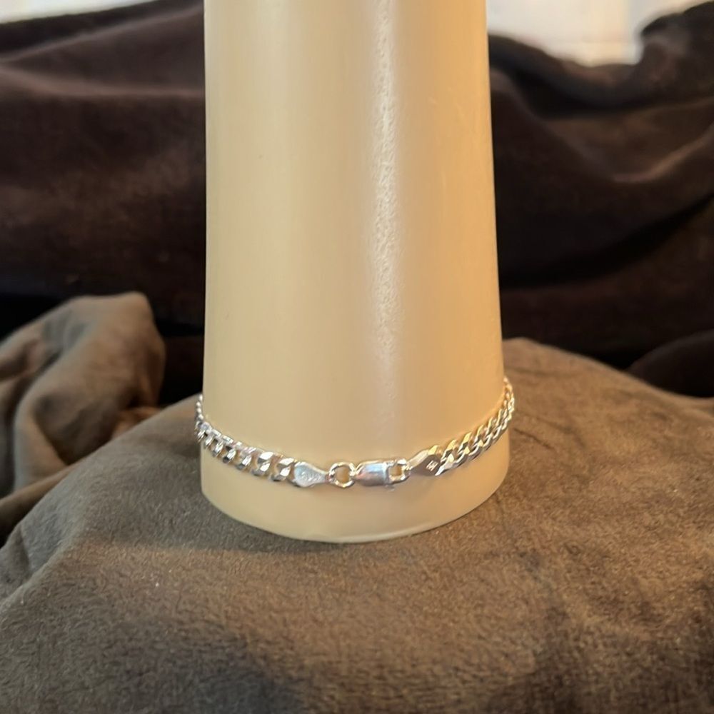 7.5 inch 5 mm 925 Italian sterling silver Cuban bracelet - Picture 5 of 11